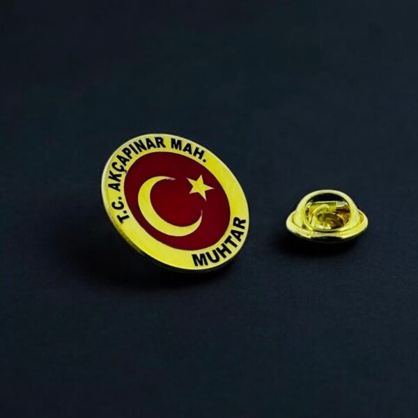 Kişiye Özel Muhtar 925 Ayar Gümüş Yaka Rozeti