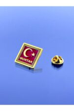 Muhtar Altın Kaplama 925 Ayar Gümüş Yaka Rozeti