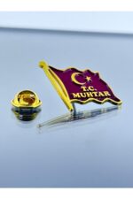 Muhtar Bayrak Model 925 Ayar Gümüş Yaka Rozeti
