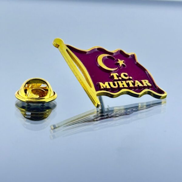 Muhtar Bayrak Model 925 Ayar Gümüş Yaka Rozeti