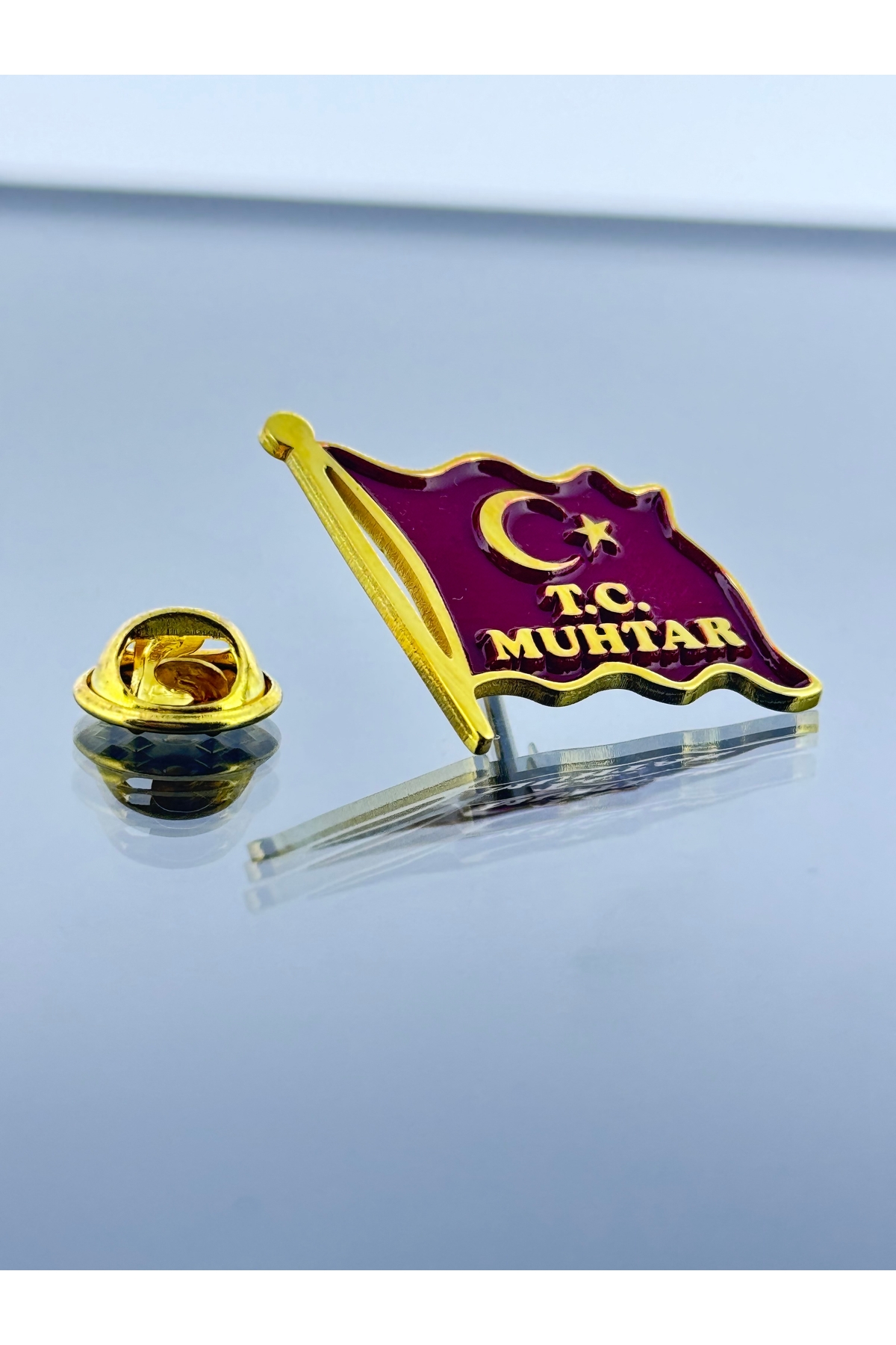 Muhtar Bayrak Model 925 Ayar Gümüş Yaka Rozeti Muhtar Bayrak Model 925 Ayar Gümüş Yaka Rozeti