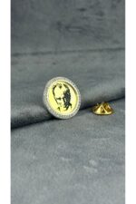 Atatürk Taşlı 925 Ayar Gümüş Yaka Rozeti