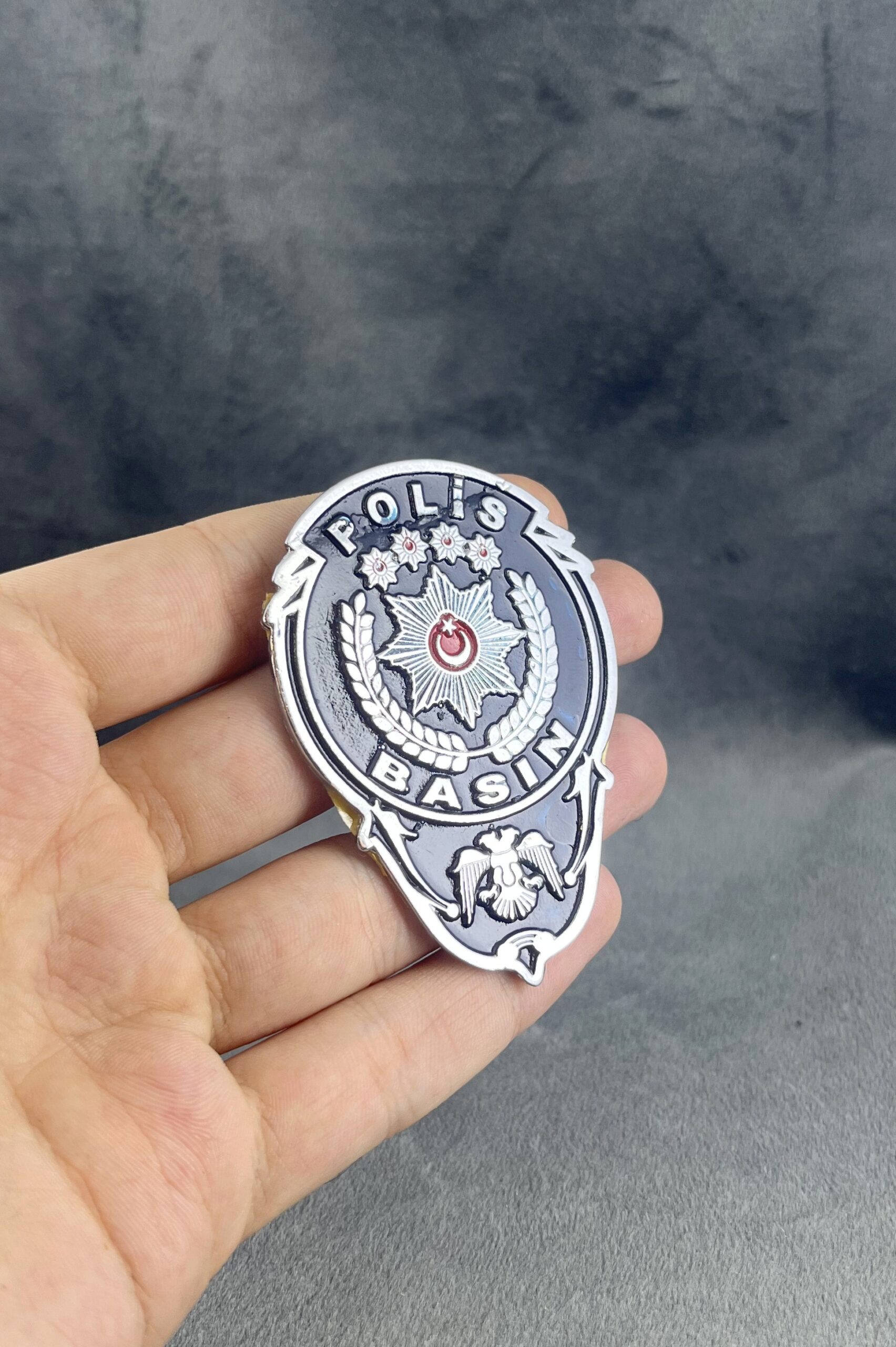 Polis Basın Beyaz Demir Cüzdan Rozeti Polis Basın Beyaz Demir Cüzdan Rozeti