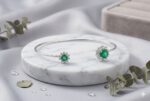 Zümrüt Detaylı Pırlanta Kelepçe Bileklik 0.36 Ct F-VS1 – 8 Ayar Altın
