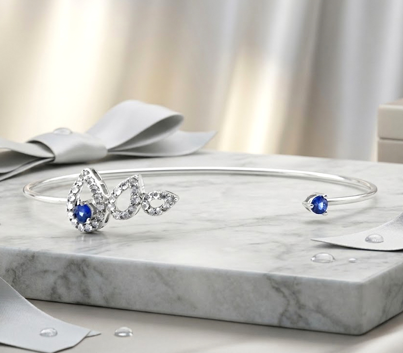 Safir Detaylı Pırlanta Bileklik 0.21 Ct – 8 Ayar Altın Safir Detaylı Pırlanta Bileklik 0.21 Ct – 8 Ayar Altın
