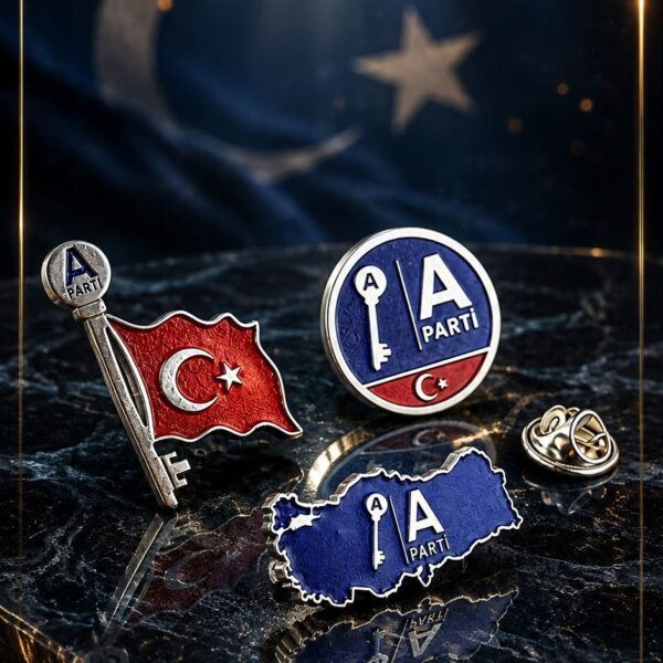 Anahtar Parti 3 Adet Yaka Rozeti