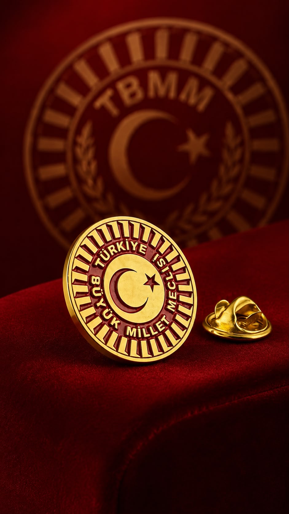TBMM Türkiye Büyük Millet Meclisi Altın Kaplama Yaka Rozeti TBMM Türkiye Büyük Millet Meclisi Altın Kaplama Yaka Rozeti