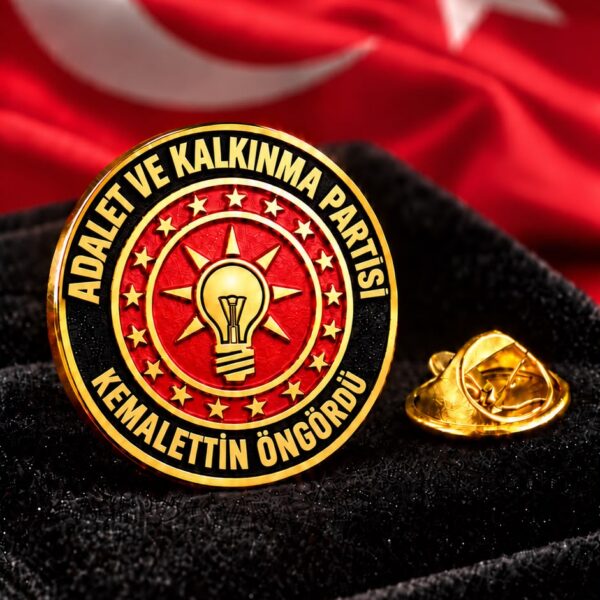AKP Kişiye Özel Altın Kaplama Yaka Rozeti