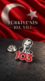 Cumhuriyet 103. Yıl Gümüş Kaplama Yaka Rozeti