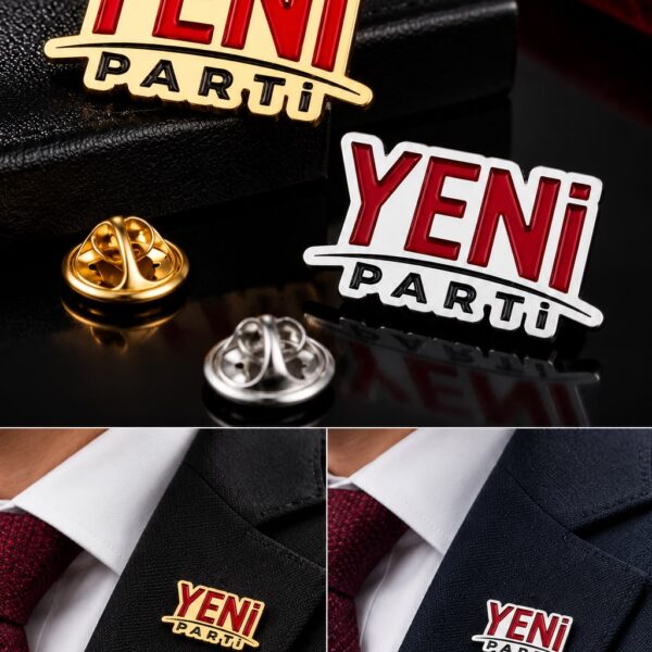 Yeni Parti Özel Kesim Yaka Rozeti İkili Set